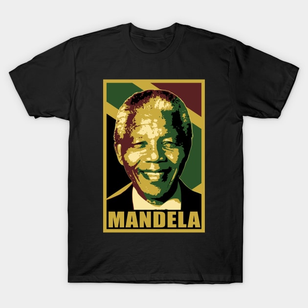 Nelson Mandela Smile Poster Pop Art T-Shirt by Nerd_art